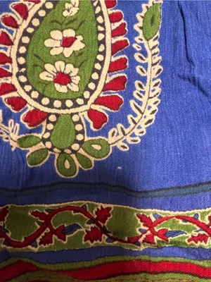 Earthbound Trading Co. Boho Blue Tan Paisley Floral Print Romper Womens Medium thumbnail 6