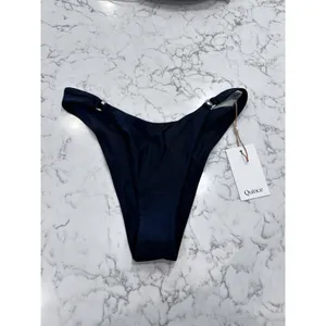 NWT Quince Black Italian High-Leg Ring Bikini Bottom Size Small thumbnail 3