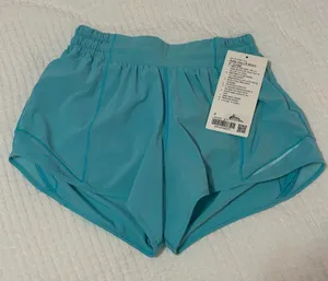 Electric Turquoise Lululemon Hottie Hot Shorts, Size 4, Length 4, Low Wasted. thumbnail 1