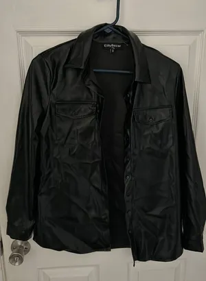 Pleather Shirt/jacket Black thumbnail 3