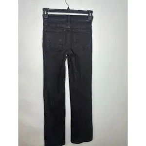 Risen Jeans Mid Rise Slim Straight Black Women's Size 1 25 Waist Stretch thumbnail 2
