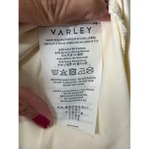 Varley Large Ivory Cream Long Sleeve Performance Top High Low Hem Athleisure thumbnail 7