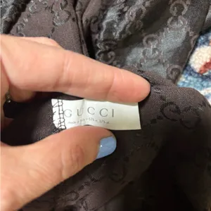 Authentic Vintage Gucci GG Print Satin Brown Dust Bag Made In Italy thumbnail 4