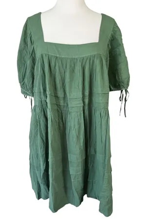 J. Crew Olive Green Calliste mini dress in cotton voile thumbnail 1