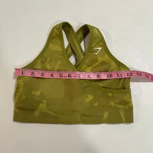 Gymshark Camo Seamless Sports Bra Olive Green Cross Back Size M thumbnail 3
