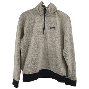 Patagonia Woolyester Fleece Sweater 1/4 Zip Stand Collar Knit Oatmeal Small thumbnail 2