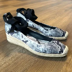 Tory Burch Women's Heather Ankle Wrap Wedge Espadrilles Snake Print Size 9.5 M thumbnail 2