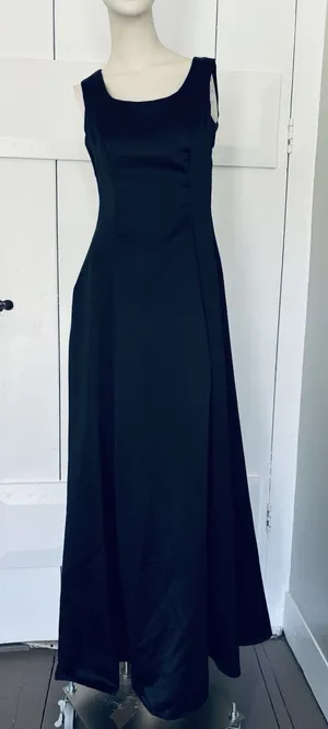 Vintage Southeastern Black Dress Women's Size 0 Long Formal Bridal Prom 80's 90s thumbnail 1