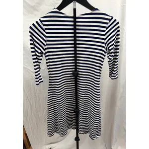 Seraphine Navy/White Striped Maternity and Nursing A-Line Soft Jersey Dress Sz 6 thumbnail 7
