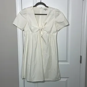 Madewell White Tie Front Poplin Mini Dress size 2‎ thumbnail 6