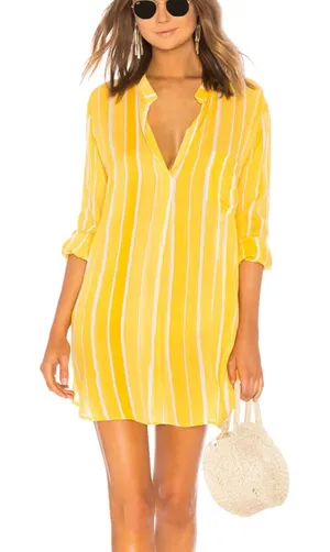 INDAH Striped Long Sleeve Tunic Yellow‎ Small thumbnail 1