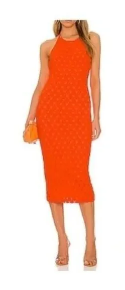 Eliza J Womens‎ Sleeveless Textured Knit Dress Size XS Orange thumbnail 1