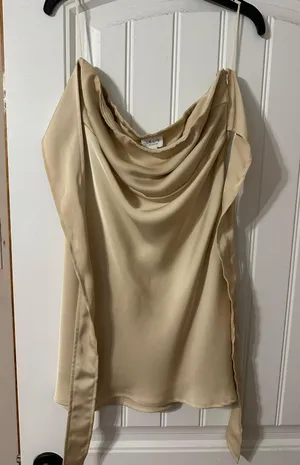 Boutique Cream Satin Dress thumbnail 4