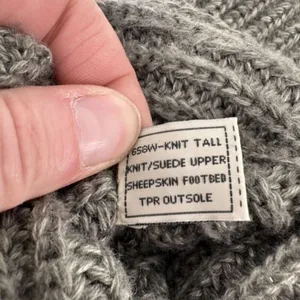 Bearpaw Womens Knit Tall Boots Sheepskin Footbed Fold Down Gray‎ Size 10 thumbnail 10