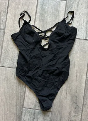 Nasty Gal Black Strappy Bodysuit thumbnail 1