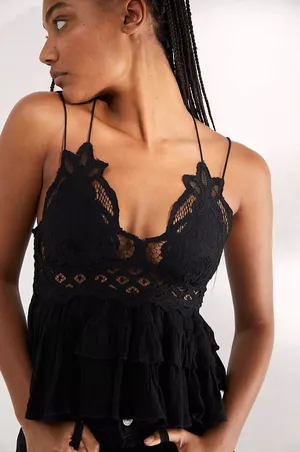 Free People Adella Cami in Black Size Medium thumbnail 1