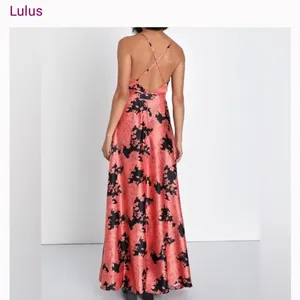 Lulus Tea Gardens Rusty Rose Floral Print Satin Maxi Dress Size Small thumbnail 6