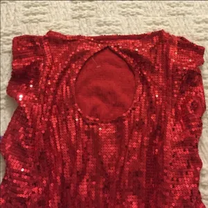 NWT Vintage Free People Red Sequin Sparkle Holiday Sparkly Tunic Top Small thumbnail 7
