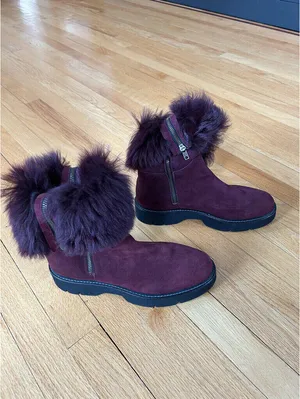 Boemos suede and fur mid calf boots. Size 10 thumbnail 2