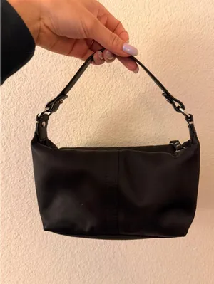 Coach Hamptons Black Satin Nylon Mini Baguette Shoulder Bag thumbnail 2