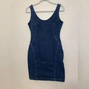 Guess Sofia Dark‎ Blue Denim Mini Dress Size M thumbnail 3