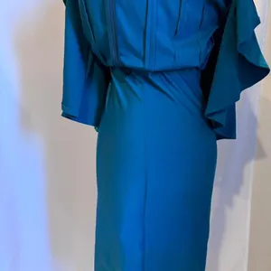 Nue by Shani NWT Blue Sheer Dress with lining& stick ribbon around chest to‎ s thumbnail 6