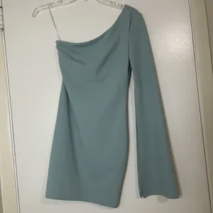 NWOT Hello Molly Ice blue one shoulder mini dress size US XS 2 thumbnail 2