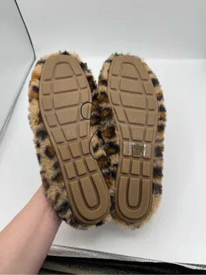 MIA Harmonie Mules Womens 9 Leopard New Faux Fur Slip On Cozy Fall Luxe Mules thumbnail 2