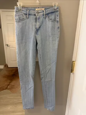 Levi's 721 High Rise Skinny Striped Women's Jeans in sapphire stripe 26 thumbnail 3