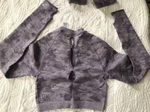 Gymshark Camo Seamless Long Sleeve Crop Top and Leggings thumbnail 6