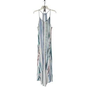 Antibes Blanc X Anthropologie‎ Large Stripe Halter Maxi Dress Vacation, Resort thumbnail 2
