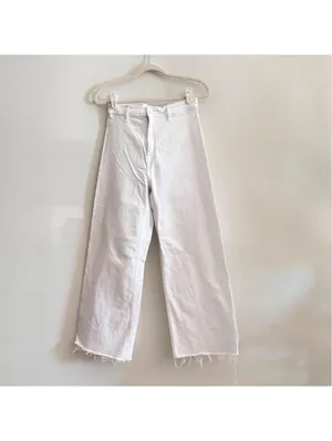 Pistola Penny High-Rise Crop Wide-Leg Jeans in Optic White thumbnail 4