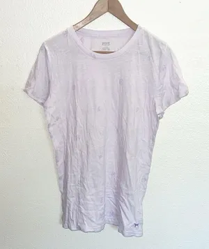 PINK Victorias Secret cotton purple mini logo short sleeve t-shirt new thumbnail 1