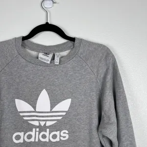 Adidas Women's Crew Neck‎ Pullover Sweatshirt Gray Sz M thumbnail 3