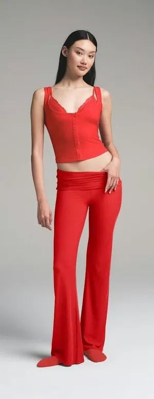 SKIMS Soft Lounge Fold Over Pants cherry thumbnail 1