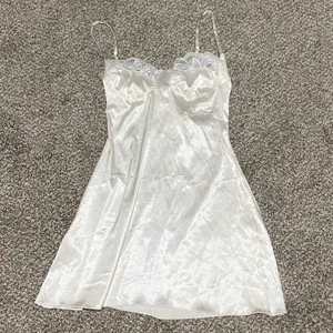 Satin Lace Mini Dress White thumbnail 2