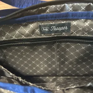 Lug Trooper Large 13.5” Travel Bag Purse Blue and Black w/ Adjustable Strap NWOT thumbnail 2