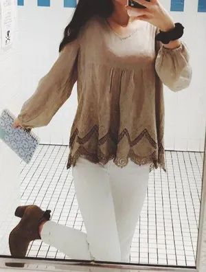 Altar'd State Beige Top thumbnail 1
