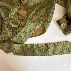Urban Outfitters medium satin 70's retro disco willow tie green 60's party thumbnail 15