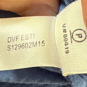 Diane‎ Von Furstenberg Cotton Crepe Roll Tab Sleeve Blouse Blue Size 0 EUC thumbnail 5
