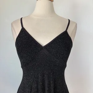 Vintage 90s Black and Silver Sparkle Mini Cocktail Dress thumbnail 3