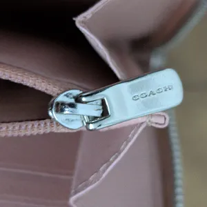Coach Pink Crossgrain Leather Zip Wallet thumbnail 8