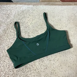 Buffbunny Custom Apparel Dark Green Scoop Neck‎ Sports Bra Large Gym Yoga Top thumbnail 5