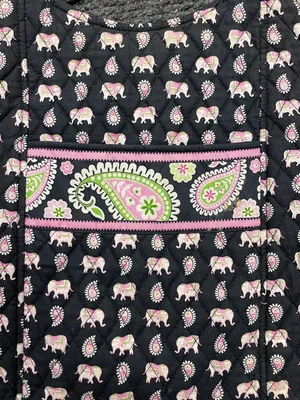 Vera Bradley Pink Black Elephants Medium tote bag purse thumbnail 2