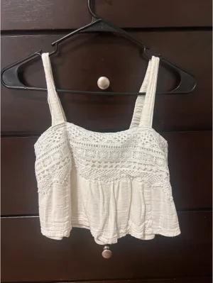 Cropped White Tank Top thumbnail 2