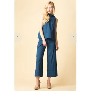 Sea New York $368 Winona Linen Blend‎ Cuffed High Rise Wide Leg Pants Size 0 thumbnail 3