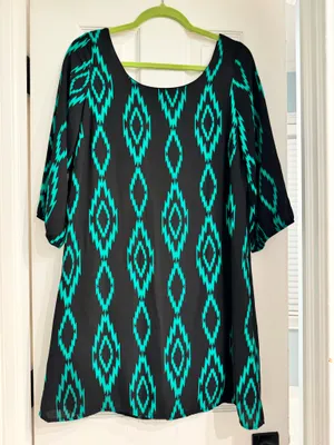 Green Geometric Cocktail Dress thumbnail 1