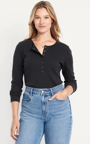 Old Navy Cozy Snug Crew-Neck Henley Top thumbnail 1