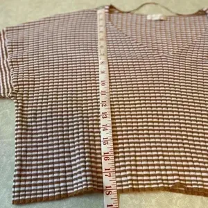 LA Hearts Womens Brown White Striped‎ Ribbed V-Neck Cropped Sweater Large thumbnail 10