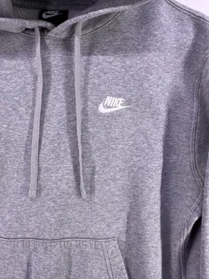 Vintage Nike Light Gray Hoodie White Logo Size Medium thumbnail 6